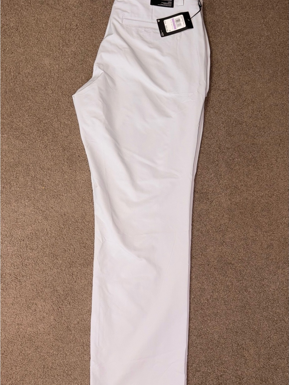 Crisp Light Gray Straight-Leg Pants